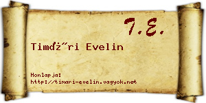 Timári Evelin névjegykártya